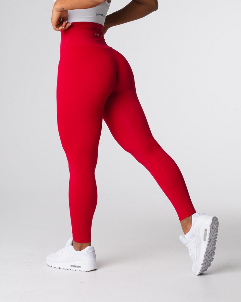 Women's NVGTN Signature 2.0 Leggings Red Burgundy | NOJM-70652