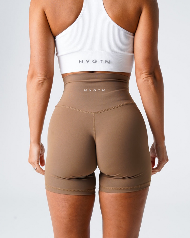 Women's NVGTN Signature 2.0 Shorts Beige | SYJK-09683