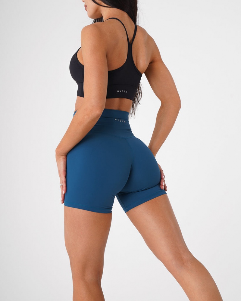 Women's NVGTN Signature 2.0 Shorts Blue | PYZQ-63179