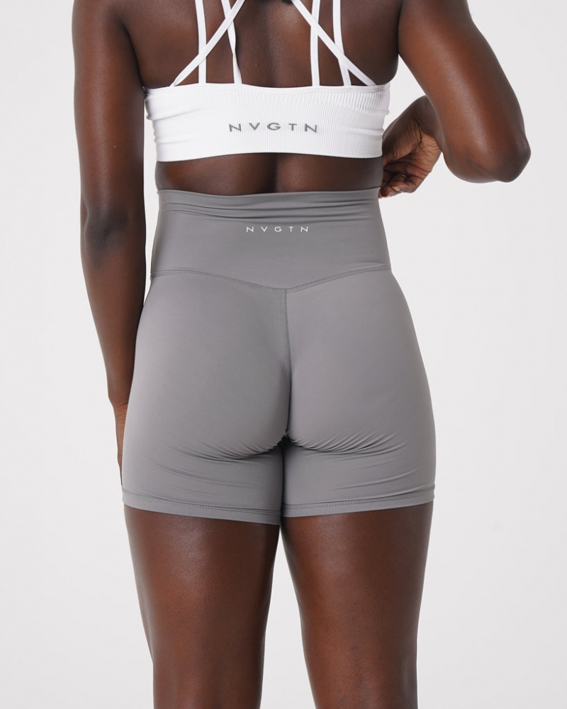 Women's NVGTN Signature 2.0 Shorts Grey | FJGD-08624