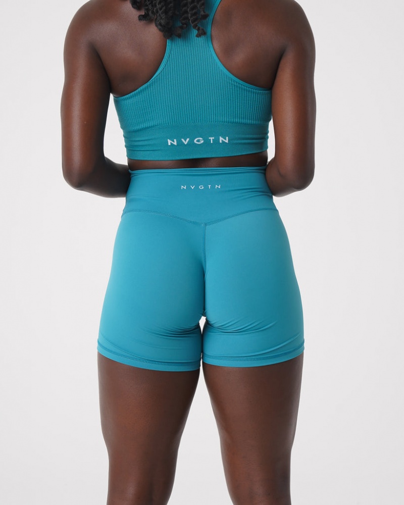 Women's NVGTN Signature 2.0 Shorts Turquoise | TUOD-08275