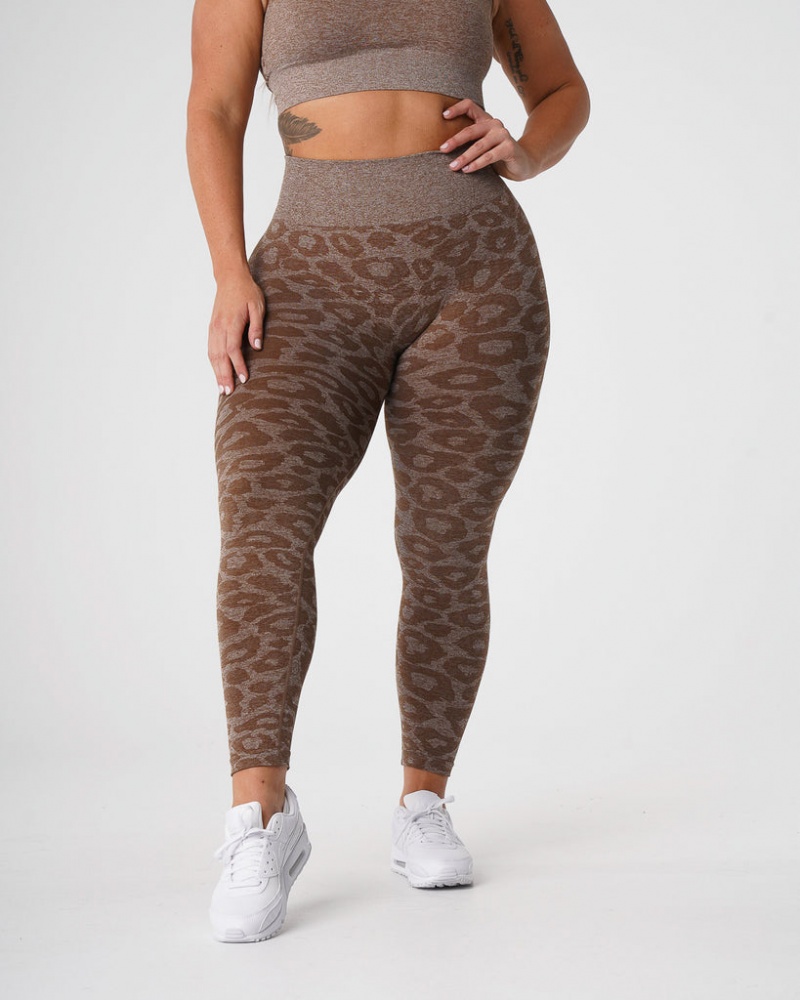 Women\'s NVGTN Snakeskin Seamless Leggings Beige | ZGWE-30289