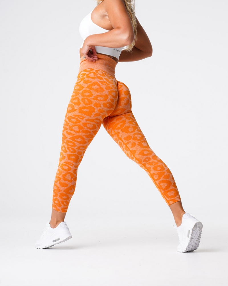 Women's NVGTN Snakeskin Seamless Leggings Orange | MXWT-64810