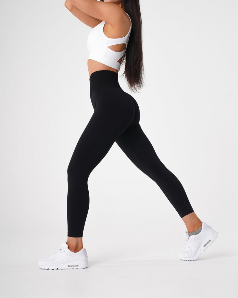 Women's NVGTN Solid Seamless Leggings Black | ASTE-01569