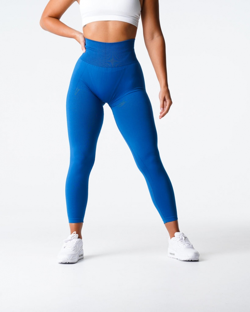 Women's NVGTN Solid Seamless Leggings Blue | WAQM-39764