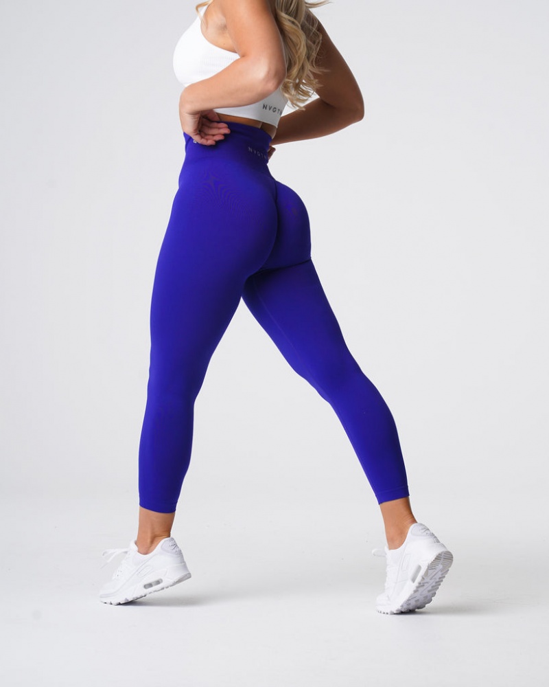 Women's NVGTN Solid Seamless Leggings Deep Blue | BDHP-80579