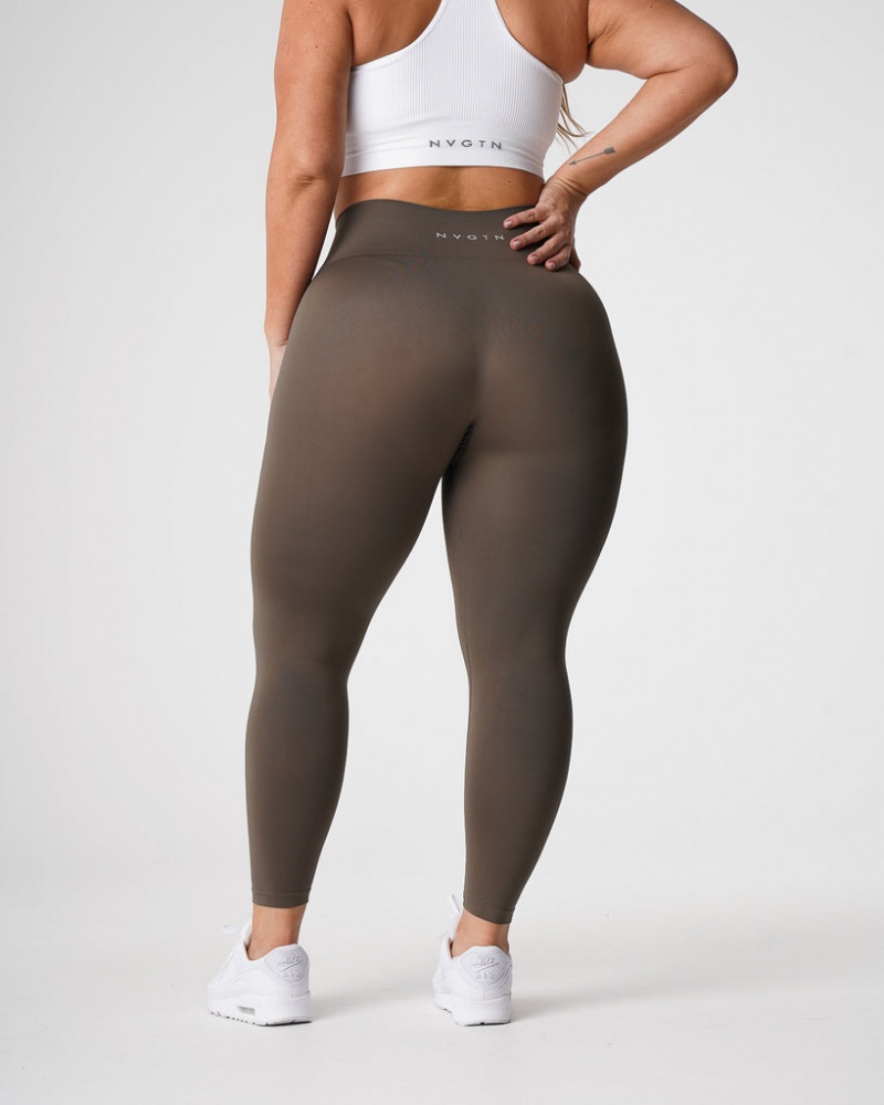 Women's NVGTN Solid Seamless Leggings Olive | FIPG-91823