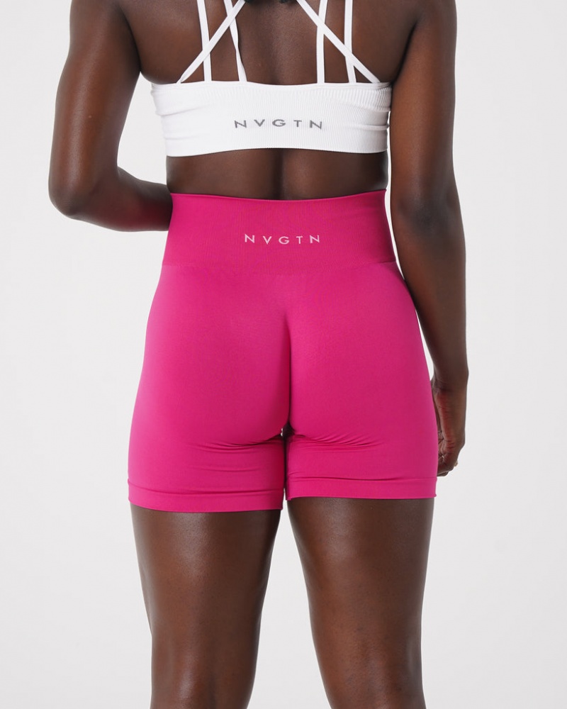 Women's NVGTN Solid Seamless Shorts Fuchsia | OJIS-15827