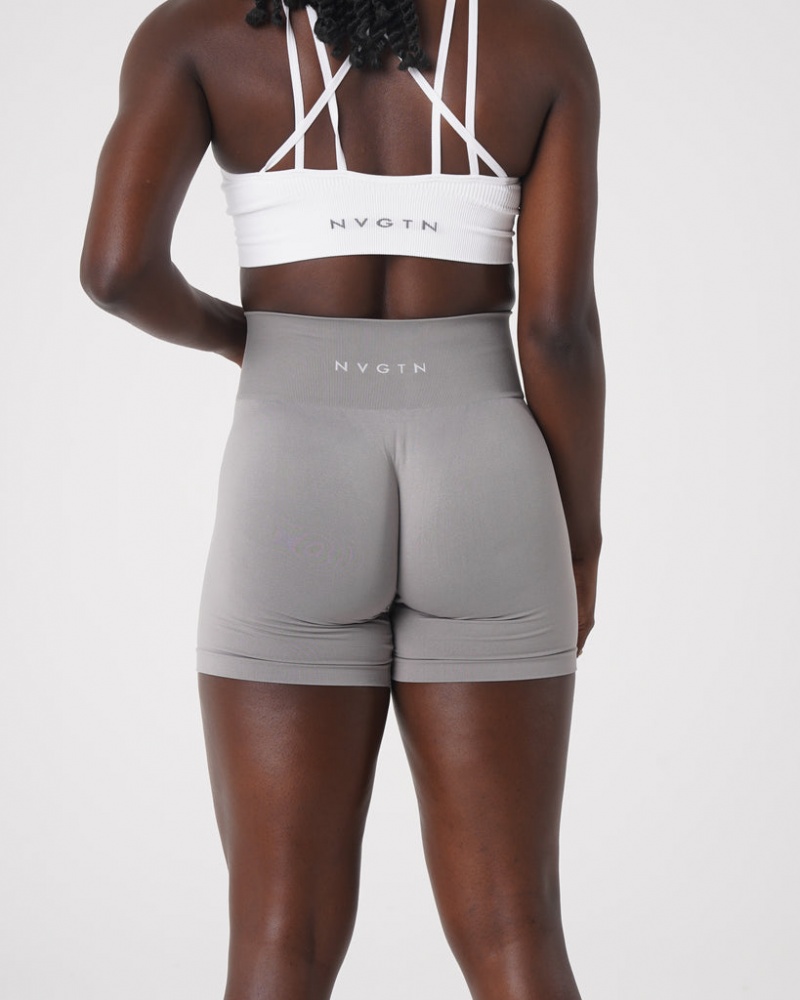 Women's NVGTN Solid Seamless Shorts Light Grey | XELN-15374