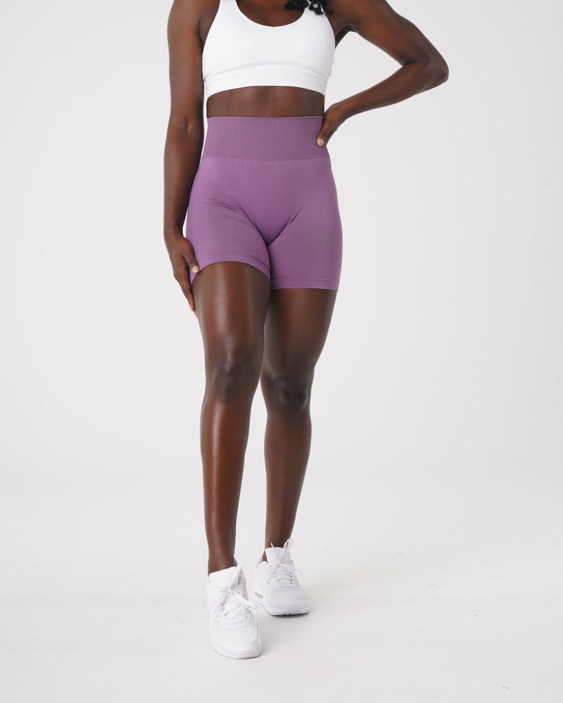 Women's NVGTN Solid Seamless Shorts Purple | LYFV-08635