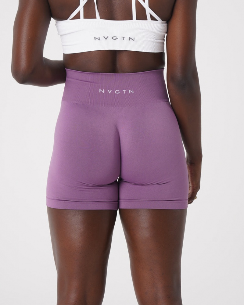 Women's NVGTN Solid Seamless Shorts Purple | LYFV-08635