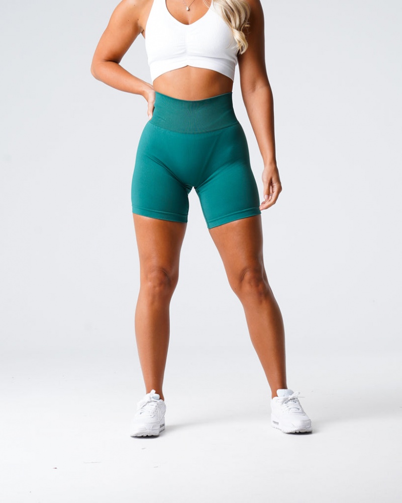 Women's NVGTN Solid Seamless Shorts Turquoise | YISH-80647