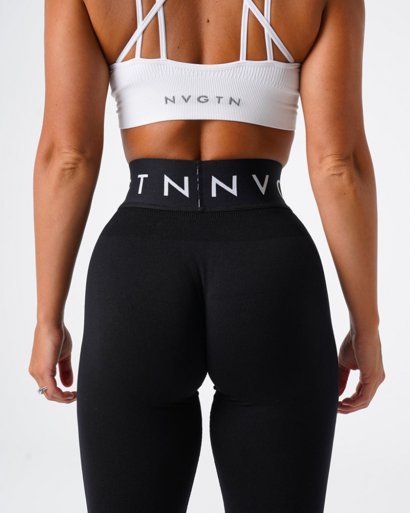 Women's NVGTN Sport Seamless Leggings Black | DWAE-30528