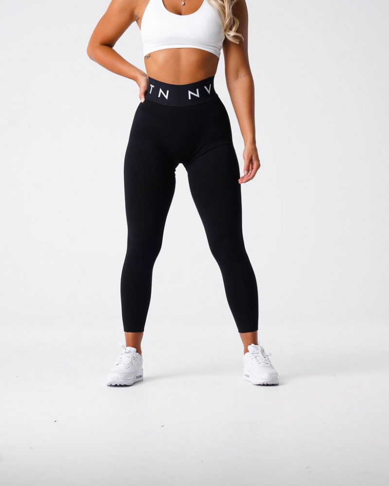 Women's NVGTN Sport Seamless Leggings Black | DWAE-30528