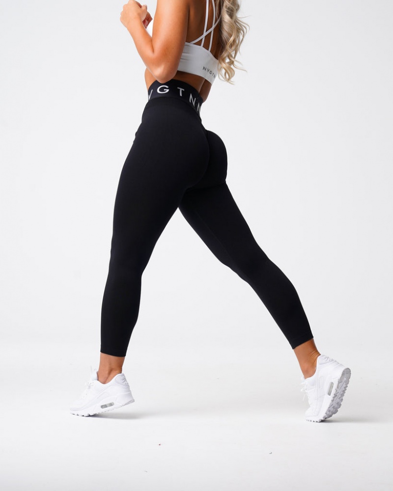 Women's NVGTN Sport Seamless Leggings Black | DWAE-30528