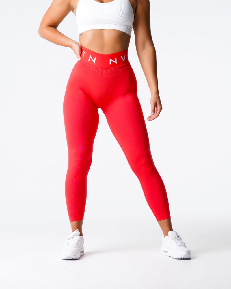 Women's NVGTN Sport Seamless Leggings Deep Red | KRNE-09526