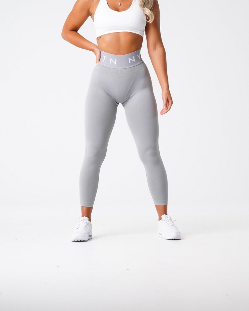 Women's NVGTN Sport Seamless Leggings Light Grey | QLSE-74236