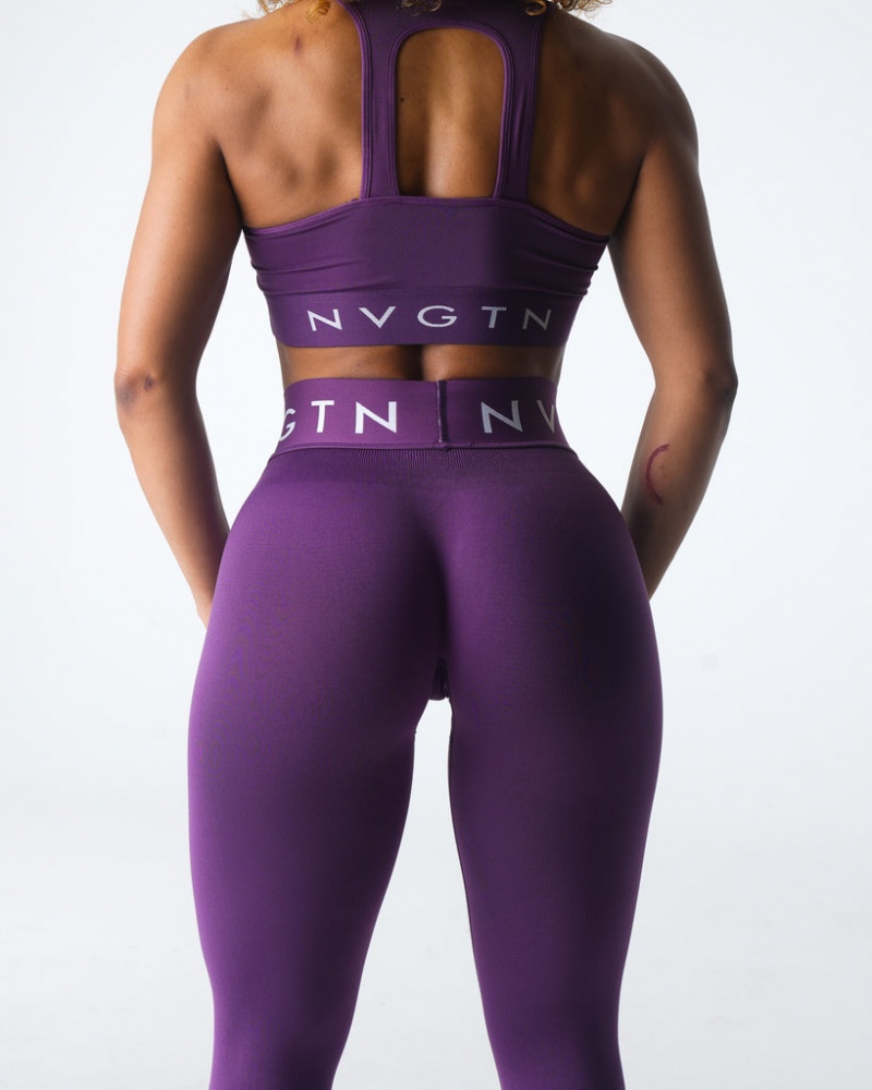 Women's NVGTN Sport Seamless Leggings Purple | SQLF-62908