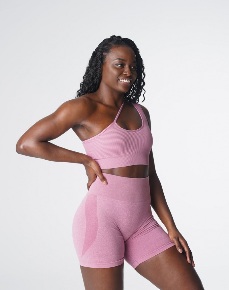 Women's NVGTN Streamline Seamless Sports Bras Pink | LWJT-30752