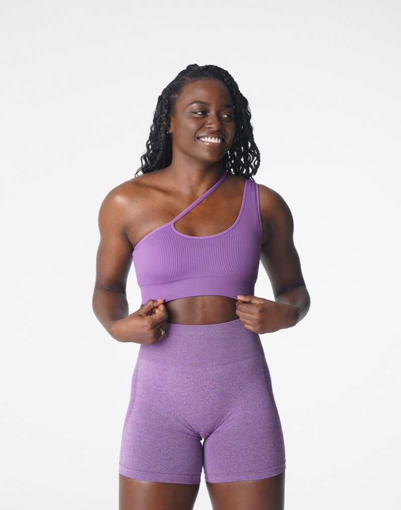 Women's NVGTN Streamline Seamless Sports Bras Purple | ALQX-62917