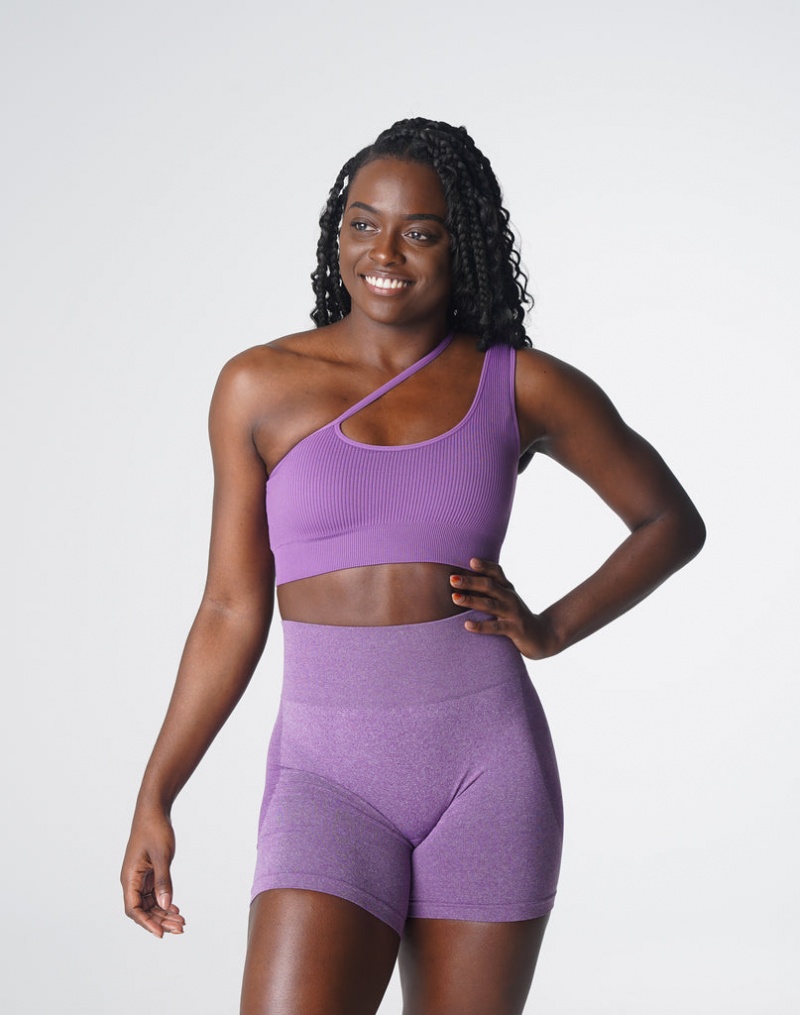 Women's NVGTN Streamline Seamless Sports Bras Purple | ALQX-62917