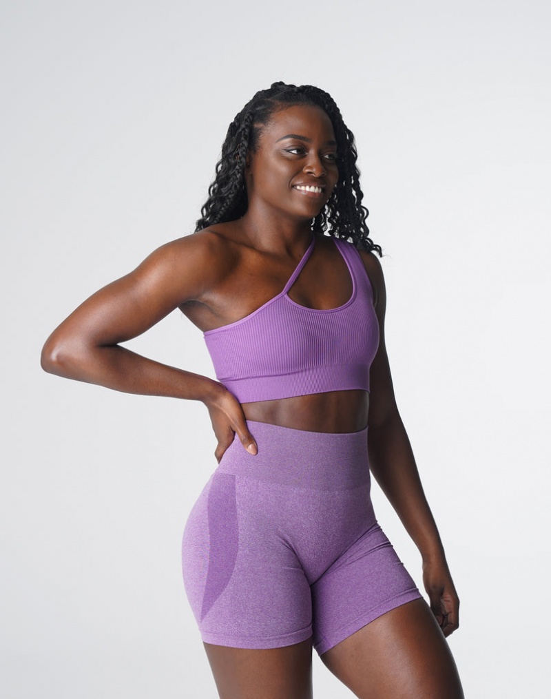 Women's NVGTN Streamline Seamless Sports Bras Purple | ALQX-62917