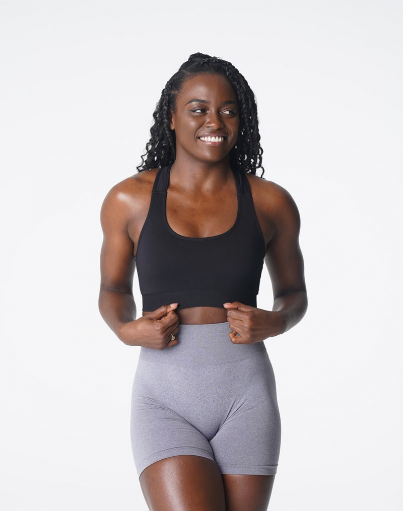 Women's NVGTN Surge Seamless Sports Bras Black | NHZM-64970