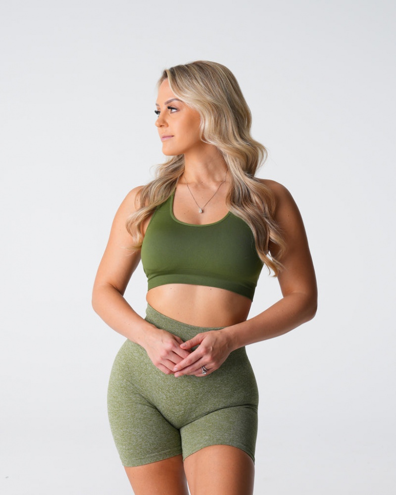 Women's NVGTN Surge Seamless Sports Bras Green | DKPA-41852