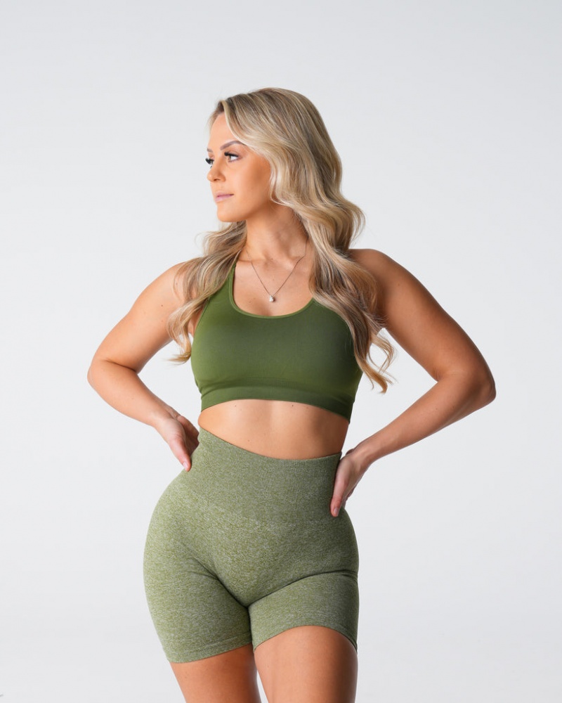 Women's NVGTN Surge Seamless Sports Bras Green | DKPA-41852