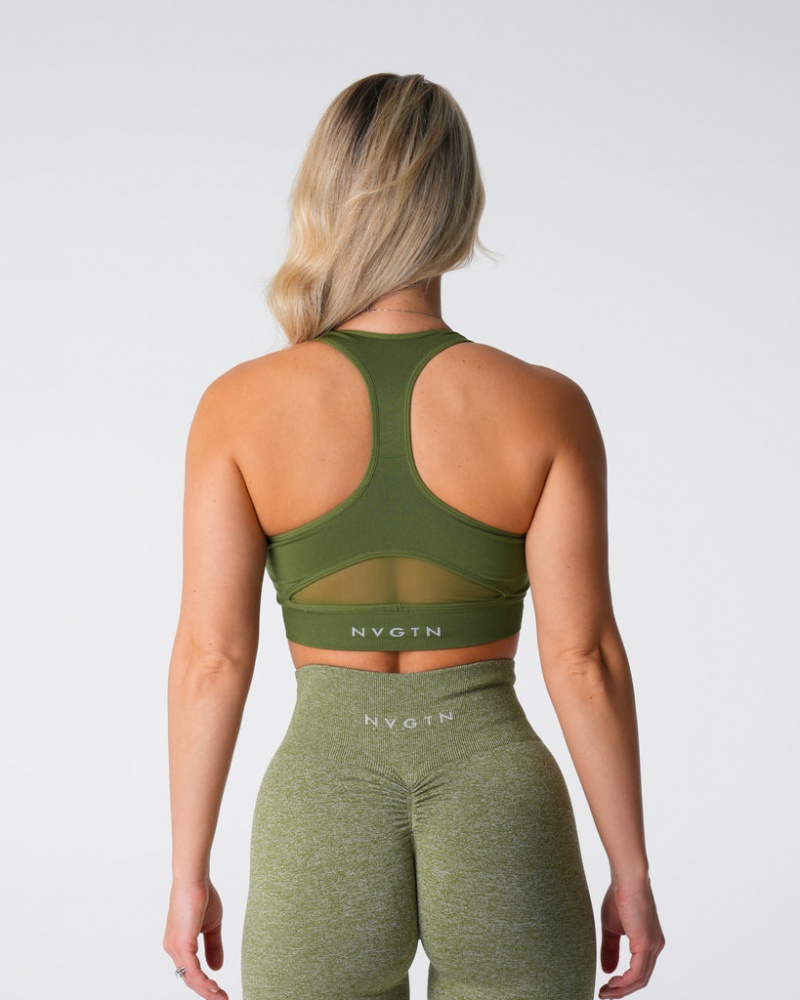 Women\'s NVGTN Surge Seamless Sports Bras Green | DKPA-41852