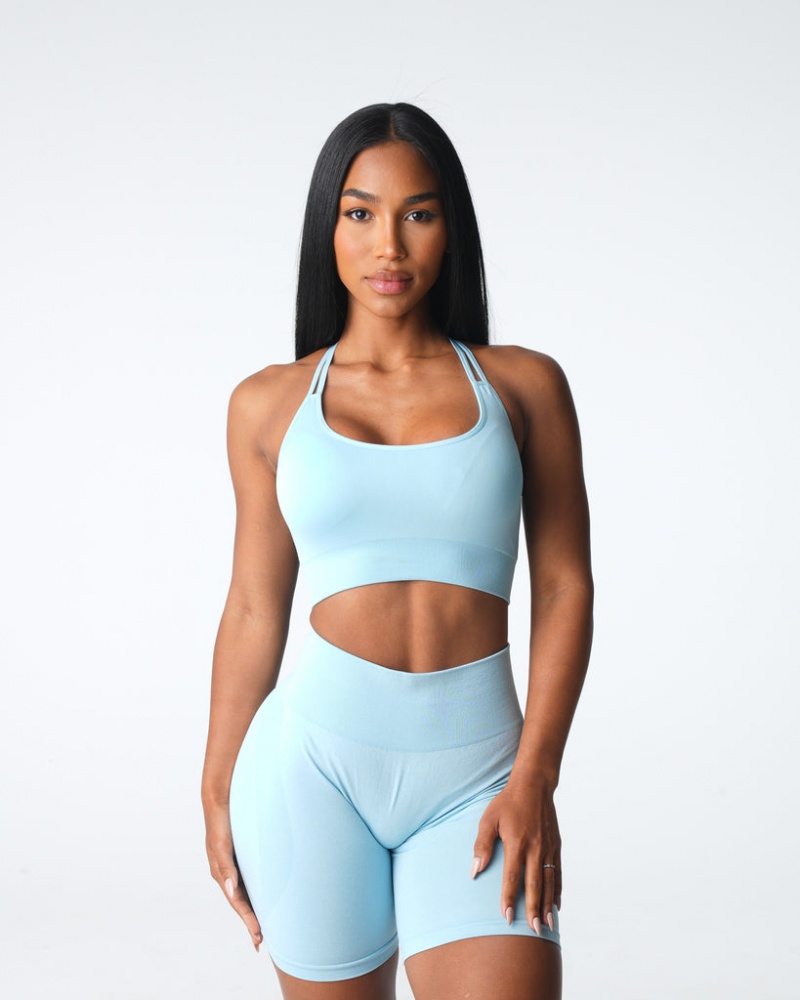 Women's NVGTN Thrive Seamless Sports Bras Blue | GDQY-54763