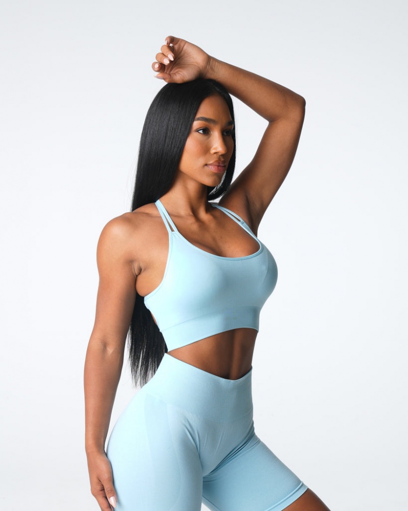 Women's NVGTN Thrive Seamless Sports Bras Blue | GDQY-54763