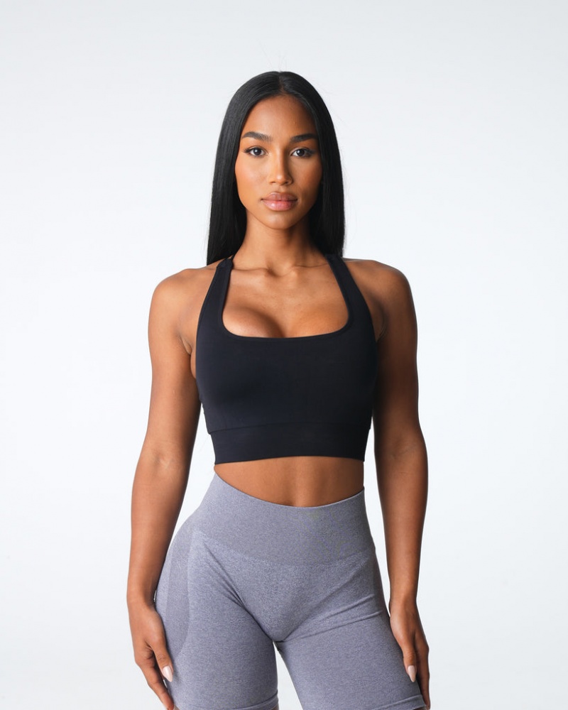 Women's NVGTN Thrive Seamless Sports Bras Black | OAHN-95764