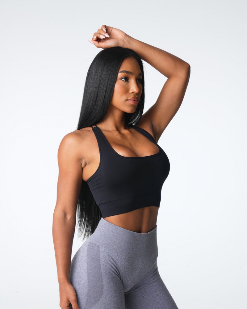 Women's NVGTN Thrive Seamless Sports Bras Black | OAHN-95764