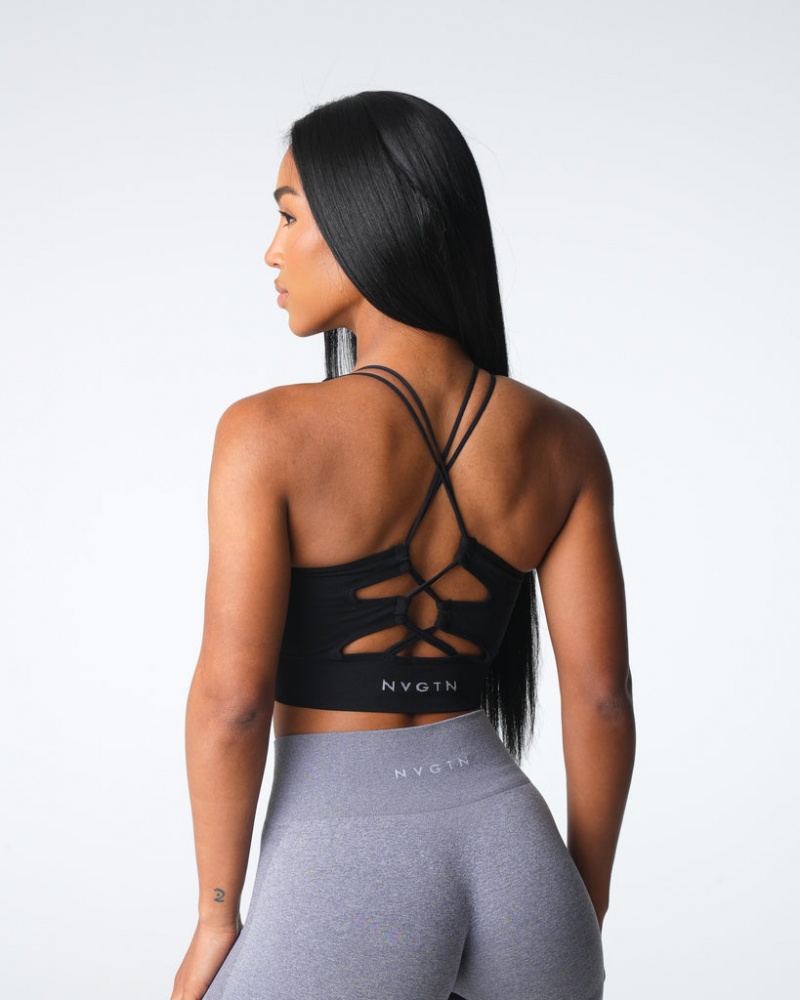 Women's NVGTN Thrive Seamless Sports Bras Black | OAHN-95764