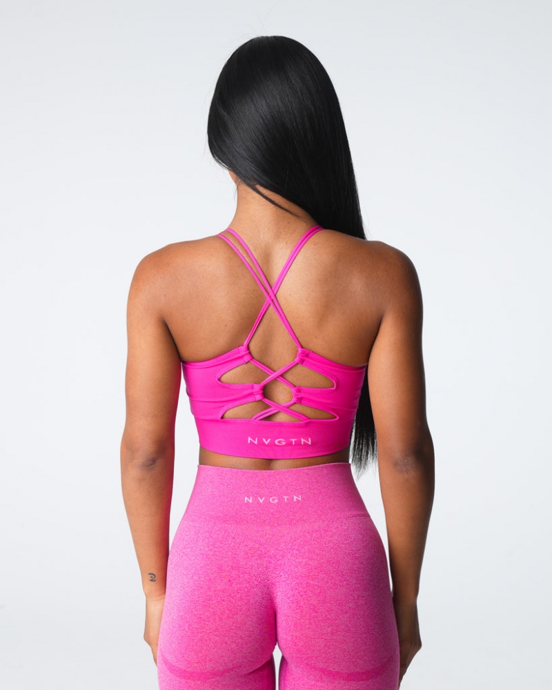 Women's NVGTN Thrive Seamless Sports Bras Fuchsia | QXPN-74316