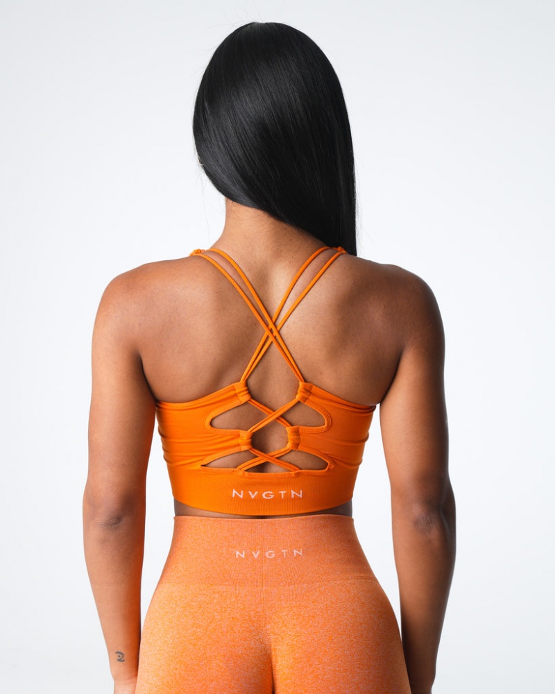 Women's NVGTN Thrive Seamless Sports Bras Orange | HGQV-83074