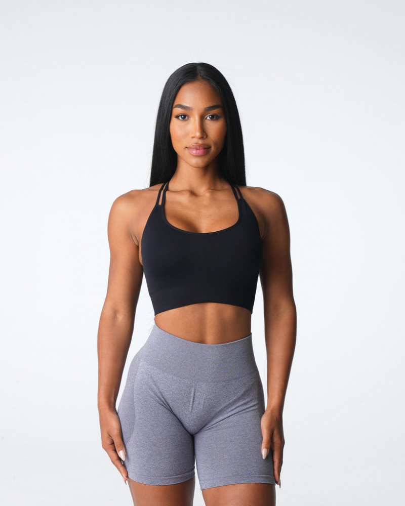 Women's NVGTN Thrive Seamless Sports Bras Black | IQRH-07413