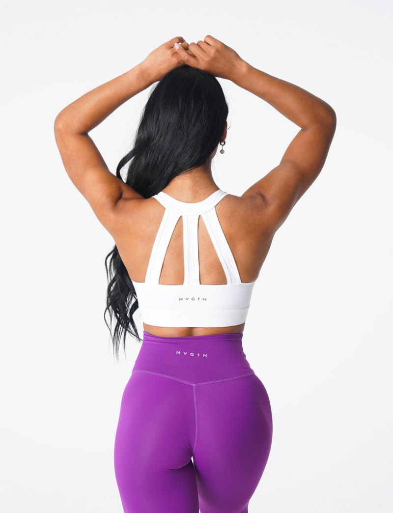 Women's NVGTN Trio Sports Bras White | DQCP-87693