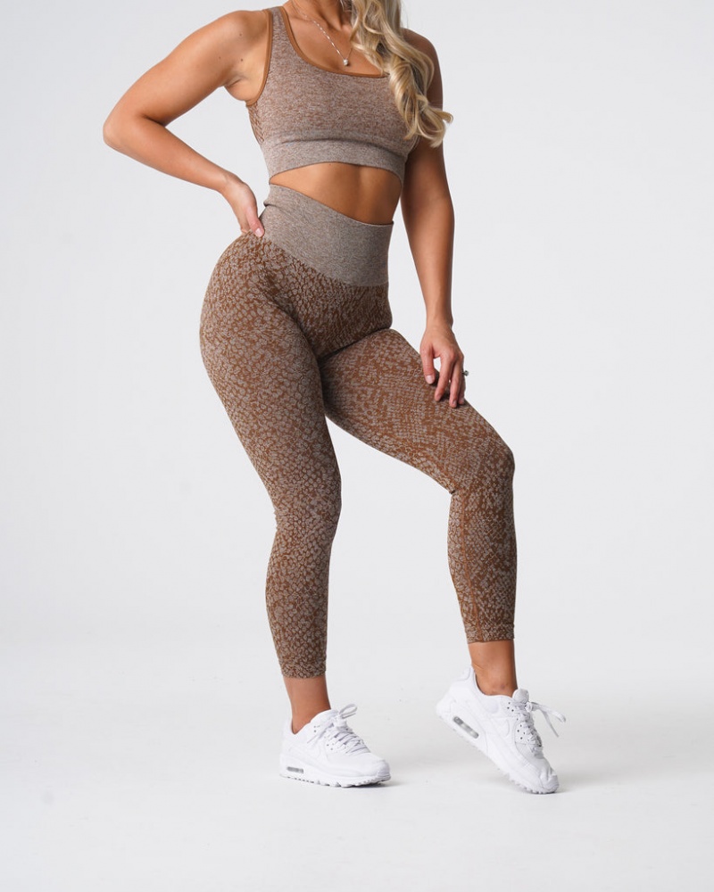 Women's NVGTN Zebra Seamless Leggings Beige | CGKI-32784