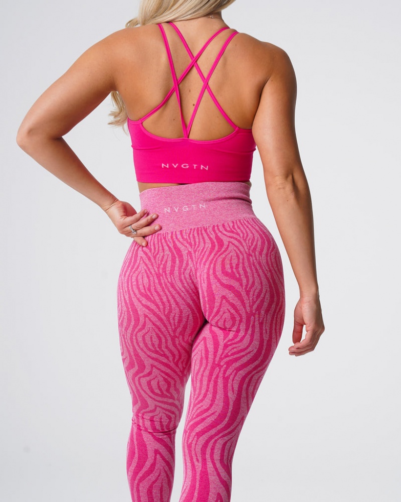 Women's NVGTN Zebra Seamless Leggings Fuchsia | SAKX-02867