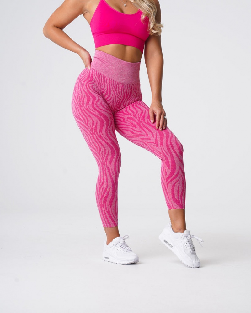 Women's NVGTN Zebra Seamless Leggings Fuchsia | SAKX-02867