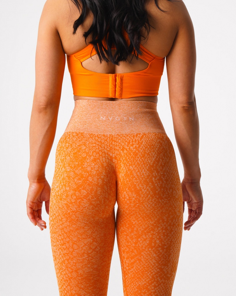 Women's NVGTN Zebra Seamless Leggings Orange | ORGZ-98276