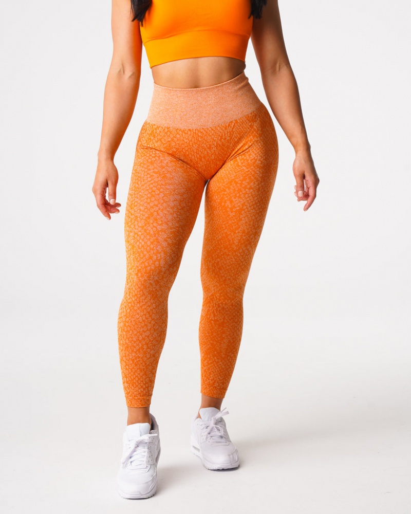 Women's NVGTN Zebra Seamless Leggings Orange | ORGZ-98276