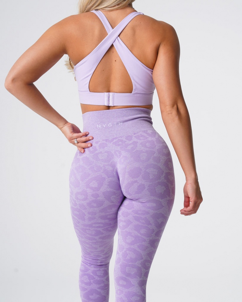 Women's NVGTN Zebra Seamless Leggings Purple | KFTD-90215