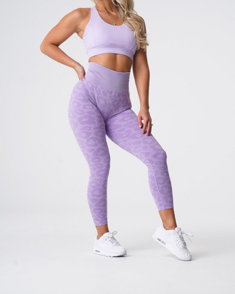 Women's NVGTN Zebra Seamless Leggings Purple | KFTD-90215